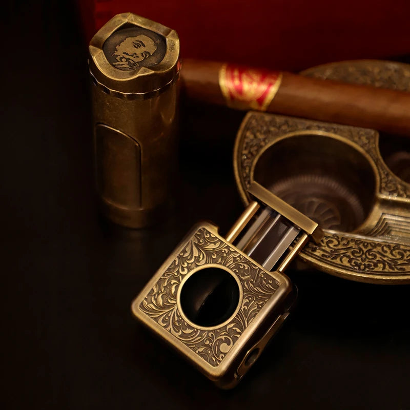 Guevara Premium Luxury Square Vintage Cigar Cutter Portable High Quality Stainless Steel Sharp Blade Durable Multi-Use Accessory