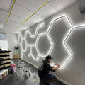 Hexagonal Led Light for Car Showrooms Car Detailing Tuning Workshop Honeycomb Led Light Work Light for Office White AC