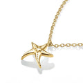 Modern Custom 925 Silver & 14K Gold Plated Cross Chain Seastar Necklace for Women Romantic Jewelry for Engagement Wedding Party