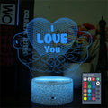 Lovely  Valentine's Gift I Love You 3D Lamp Touch Sensor/Remote Crack  Base Acrylic LED Night Light Night Lamp for Girls Friend