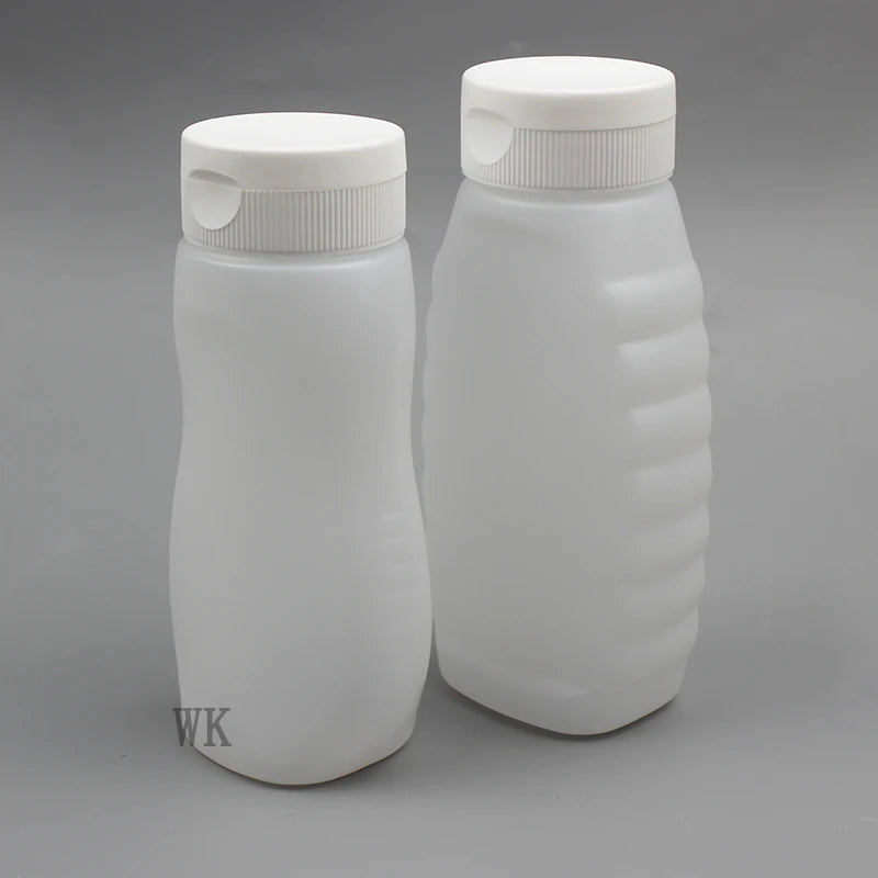PP Plastic Hot Fill Sauce Bottle with Flip Caps 38/400 Squeeze Ketchup Bottle 330ml 390ml