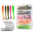 DN 25pcs 35pcs Worm Fishing Lure Set Dual Color Swimbait Soft Bait 5 Colors Customizable Soft Plastic Fishing Lure Wholesale