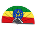 2022 Wholesale Custom Printed National Cuntry Flag Ethiopia Folding Bamboo Hand Held Fan