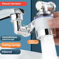 Upgraded 3D 1080 Degree Free Rotating Filter Faucet Extender Plastic Folding Storage Faucet Bubbler Nozzle Robotic Arm