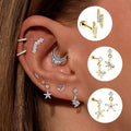 Wholesale Stainless Steel Earrings Fashion Earrings Women Gold Plated Tassel Zircon Earrings