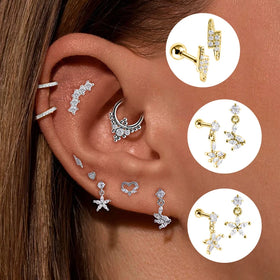 Wholesale Stainless Steel Earrings Fashion Earrings Women Gold Plated Tassel Zircon Earrings