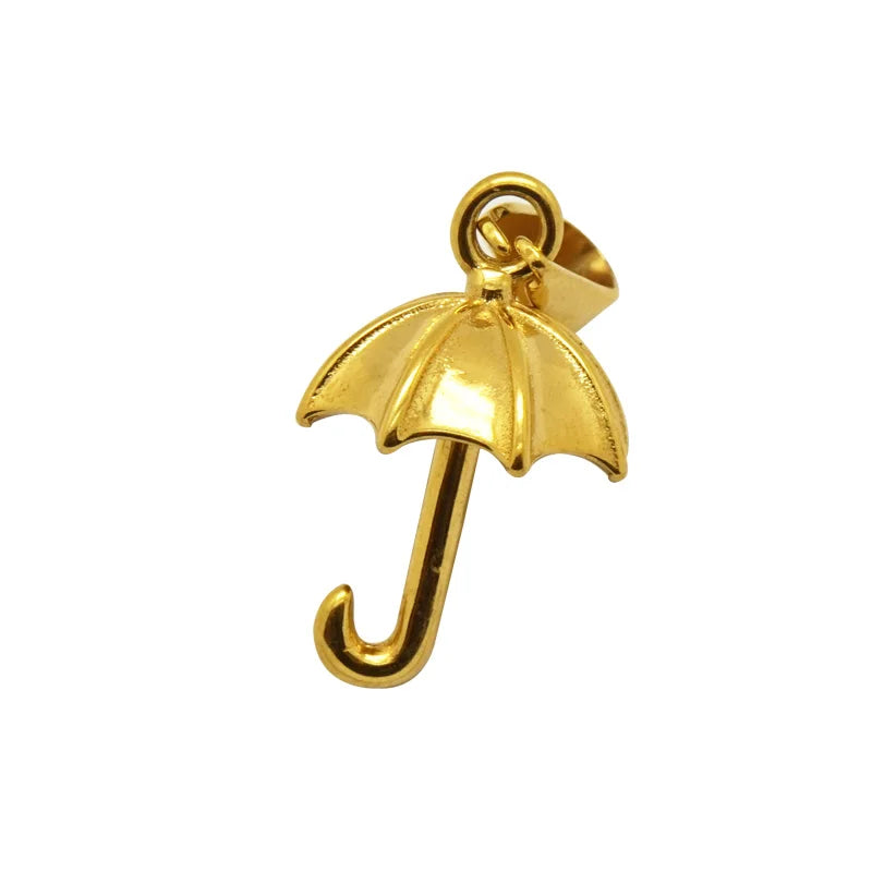Fashion Gold Umbrella Pendant Necklace Stainless Steel 316 Jewelry Woman Charms for Jewelry Making