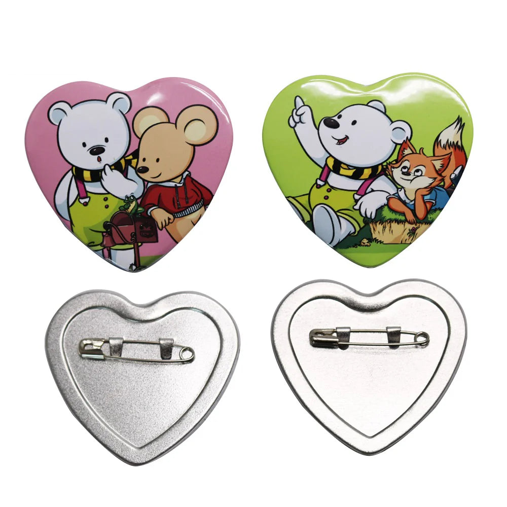 57*53mm Heart Shape Materials for Button Maker Machine