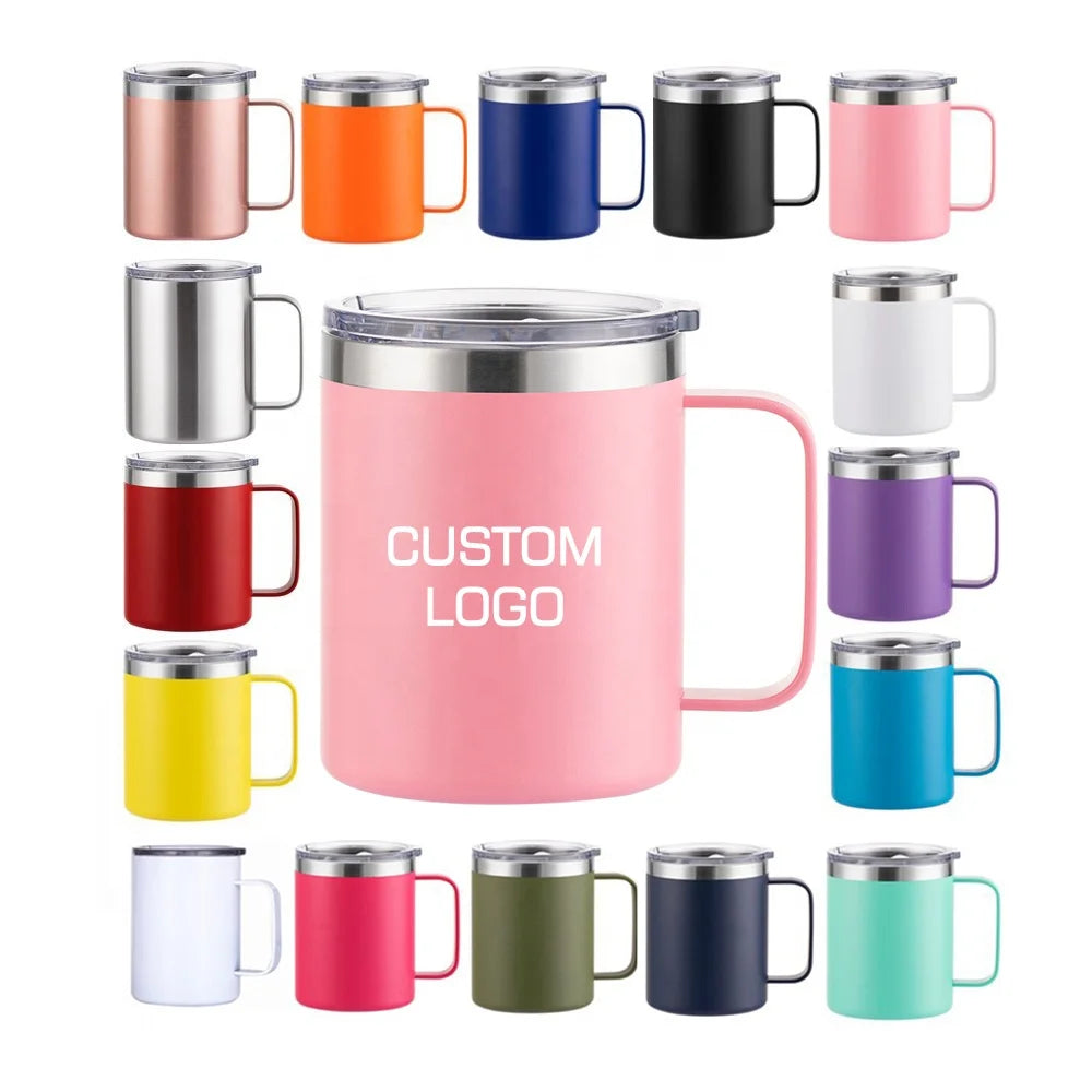 Custom 12oz 14 OZ SUS304 Double Wall Coffee Mug Food Grade Insulated Vacuum Tumblers Travel Coffee Mug with Logo