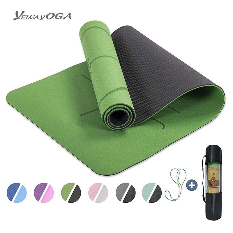 Yeway Tapis De Yoga Professional Custom Design Size Print Exercise Pad Yoga Mates Fitness Eco-friendly Non-slip Tpe Yoga Mat