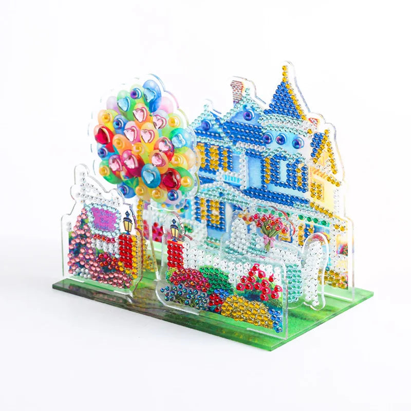 Modern Home Decor New 3D Castle Pattern Diamond Painting Puzzle Boxed Acrylic Puzzle Art with Special Shaped Diamonds