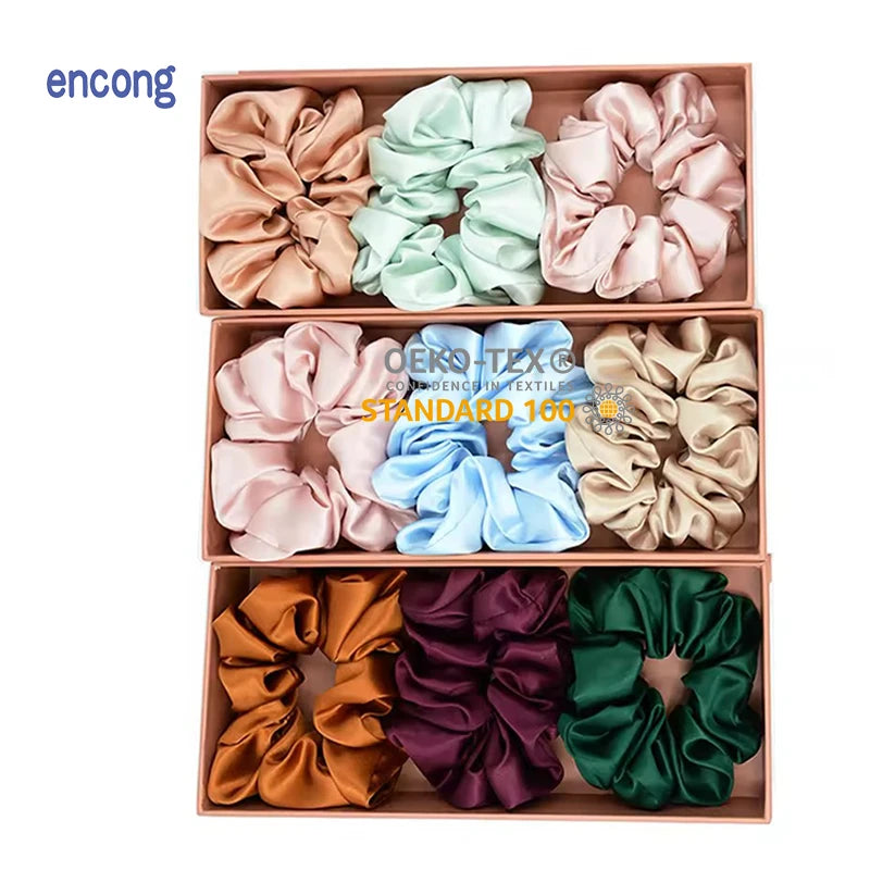 Wholesale Srunchie 4-5cm 22momme Silk Scrunchies Hair Ties Scrunchie Curler Headband Hair Ring
