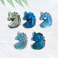 Wholesale Natural Labradorite unicorn Healing Crystal Crafts Blue Flash Animals for Home Decoration