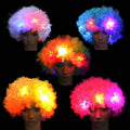 Hot Selling Party Led Wig With Light Football Fans Cheering Light Short Curly Flash Explosion Wig Hair Led Wig