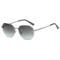 Nylon Gradient Lens Fashion Sun Glasses Diamond Cut Rimless Sunglasses