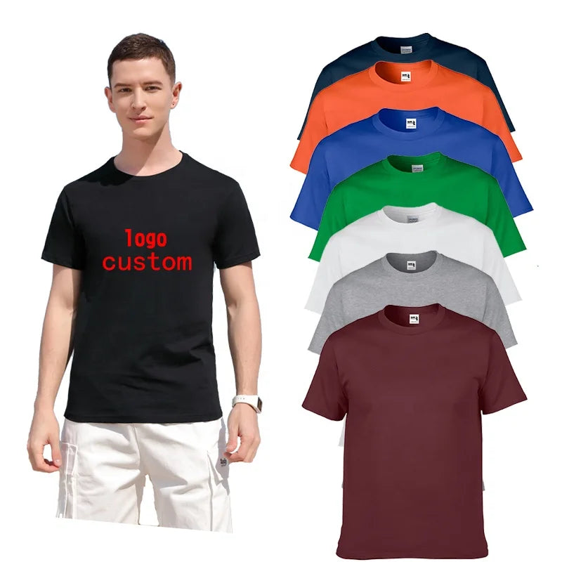 Customized LOGO Workout Shirts for Men Short Sleeve Moisture Wicking Athletic Gym Tshirts Multipack Casual Plain Tees