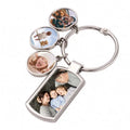 Custom Personalize 3 Charm Set Keychain Sublimation Blank Metal Keychain with 3 Round Tag Photo DIY Sublimation Keychains Blanks