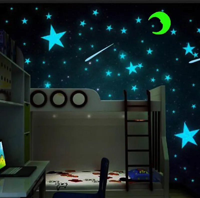 Hot Sale  Luminous Star Stickers Indoor Outdoor Decor Decoration Home Decor Room Wall Sticker Fluorescent Stars