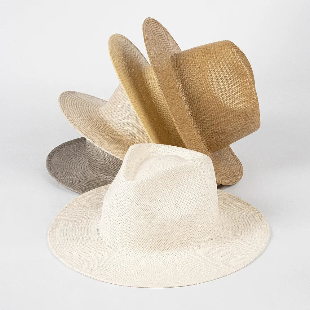 Wholesale Summer New Arrival Custom Hand Weave Fine Straw Sun Hat Luxury Plain Blank Toyo Paper Straw Panama Hat