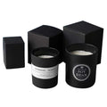 Various Sizes Custom Logo Frosted Matte Black Glass Cylinder Candle Jars with Wooden Lids for Candle Making Handmade Christmas