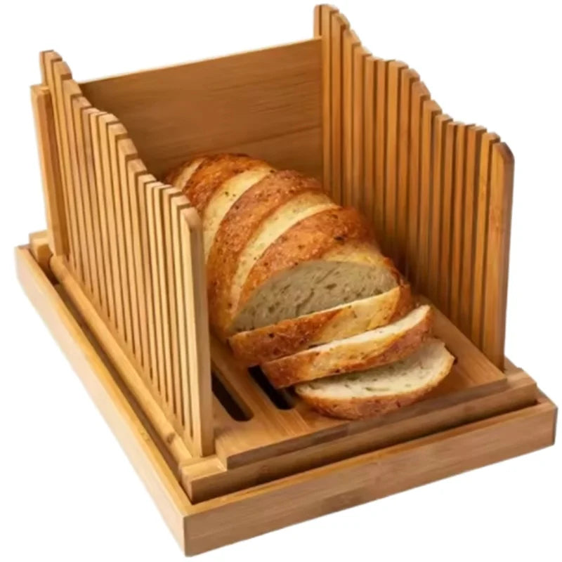 Multifunctional Bread Slicer for Sourdough Rounds Adjustable Bread Slicer for Home Bamboo Bread Cutter
