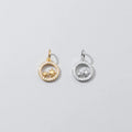 9mm Rhodium Plated North Star Charm 925 Sterling Silver Round CZ North Star Charms for Jewelry Making