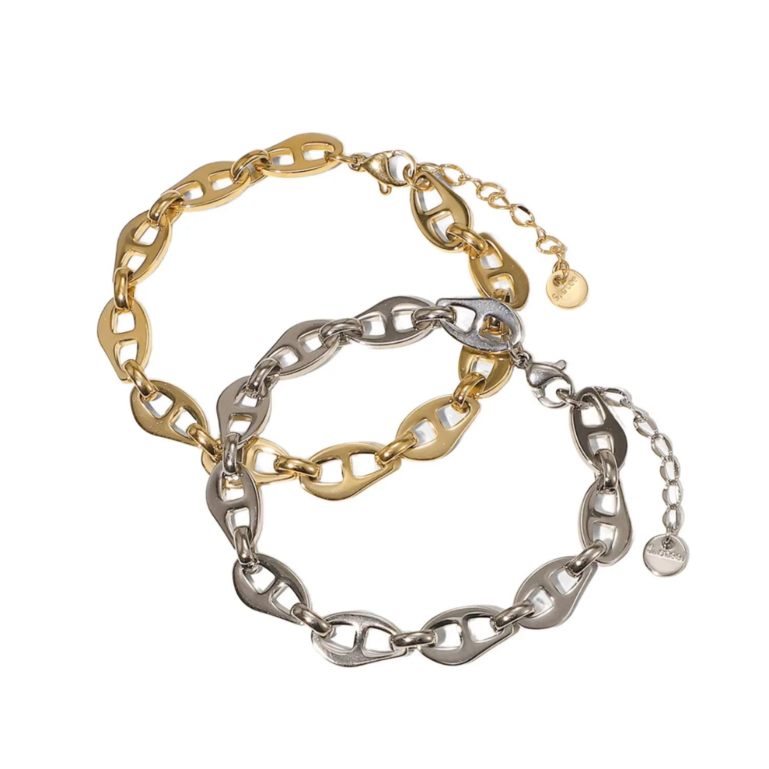 Personalized Brass Zinc Alloy O-chain Thick Chain 18K Gold Plated Handmade Women's Party Bracelet Color Preservation