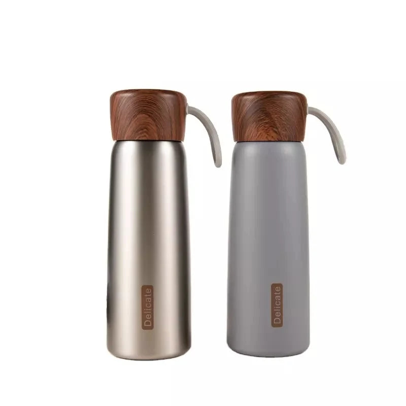 FX Factory Vacuum Thermos Flask Bottle Rope 304 Stainless Steel Minimalist Adults Sports Bottle 12-24 Hours Thermal Insulation