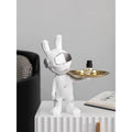 Resin Rabbit Sculpture Space Rabbit Tray Key Storage Astronaut Desktop Ornaments Home Decoration