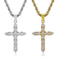 Vintage Cross Pendant Stainless Steel Necklace Fashion Clavicle Chain for Men Women Hip Hop Rock Punk Jewelry