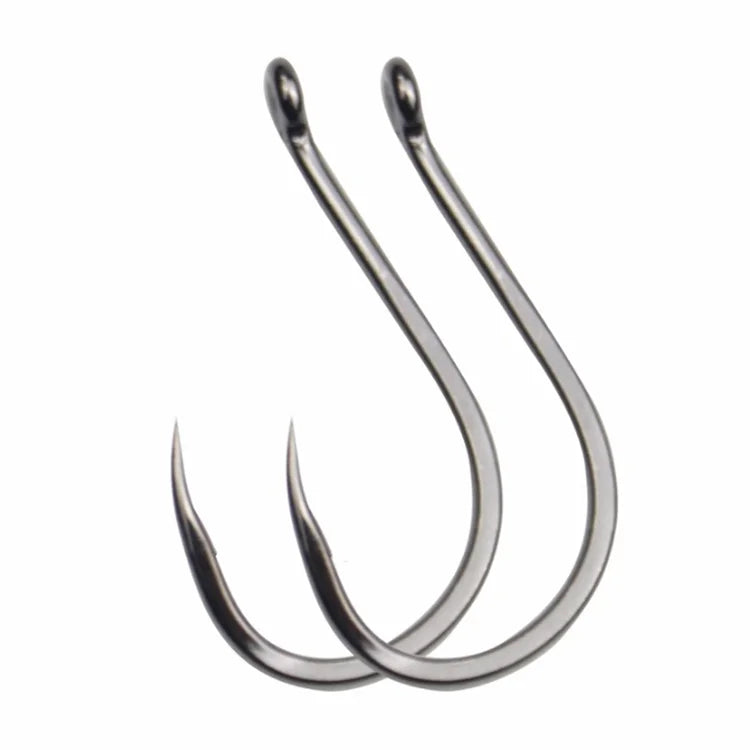 TOPRIGHT FH024 Ring Eye High Carbon Hooks Freshwater and Saltwater Bottom Fishing Bait Offset Barbed and Barbless Hook