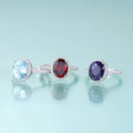 KH082 Abiding Jewelry Factory Oval Cut 6x8mm Gemstone Wholesale Rings Lot Women 925 Sterling Silver Engagement Ring