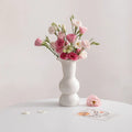 Nordic Minimalist White Ceramic Flower Vase Creative Fresh Flowers Arrangement for Dining Table Living Room Porcelain Floral