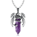 Amethyst Obsidian Dragon Necklace for Men Women Crystal Cool Mens Necklaces Dragon Jewelry Natural Gemstone Necklace