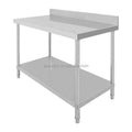 SS201 W600 Width Commercial Kitchen Stainless Steel Workbench Round Tube with Backsplash for Hotels & Restaurants