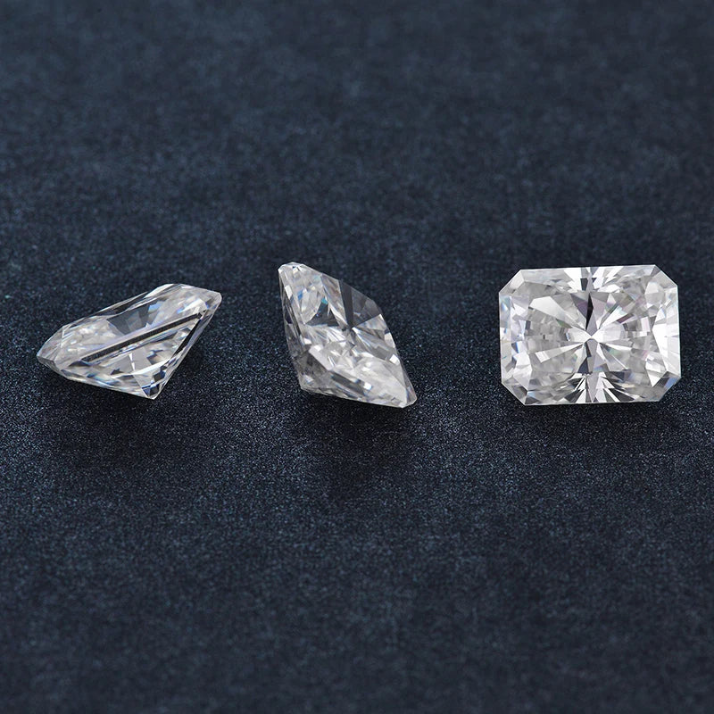 SICGEM Radiant Cut Loose Moissanite D Color VVS1 Clarity GRA Certified 9.25 Mohs Hardness Color Play for Jewelry Making
