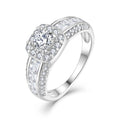 QX Custom OEM Fine Jewelry Rhodium Plated Engagement 925 Sterling Silver Lab Grown diamond Ring Wedding Band Ring for Women
