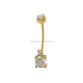 14K Real Yellow Gold Jewelry Body Jewelry AU585 Zircon Stone Ring Cute Design Lower Price
