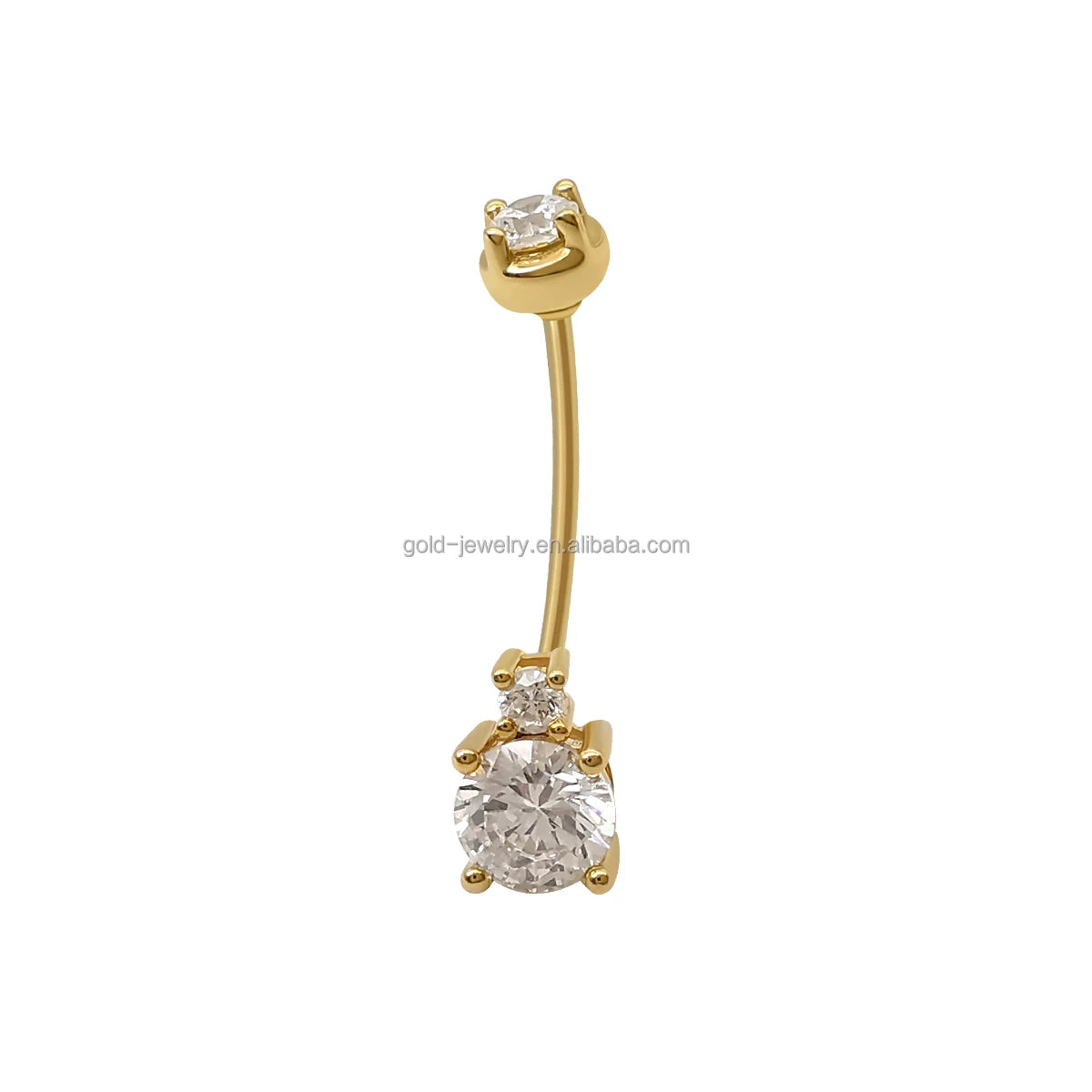 14K Real Yellow Gold Jewelry Body Jewelry AU585 Zircon Stone Ring Cute Design Lower Price