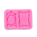 Besafe Photo Picture Mirror Frames Fondant Mold Silicone Mold Baking Tools Cake Decoration Mould for Cookie Sugar Chocolate