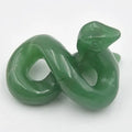 Huiying Natural crystal polished 50*34*34mm green aventurine snake carving sculpture fengshui decoration healing energy gifts Crafts