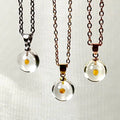 10mm Clear Round Mustard Seed Jewelry Necklace Epoxy Resin Mustard Seed Pendant Necklace