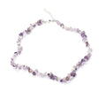 Boho Healing Crystal Gemstone Beaded Choker Natural Amethyst Chips Beads Necklace Adjustable Handmade Jewelry