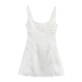 ZATRHMBM Summer Women's Clothing 2025 New Fashion White Mini Dress Retro Suspenders Sleeveless Elegant Female Dress