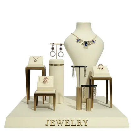 Luxury Customized Metal Jewellery Showcase Stands For Necklace Ring Earrings Bracelet Watch