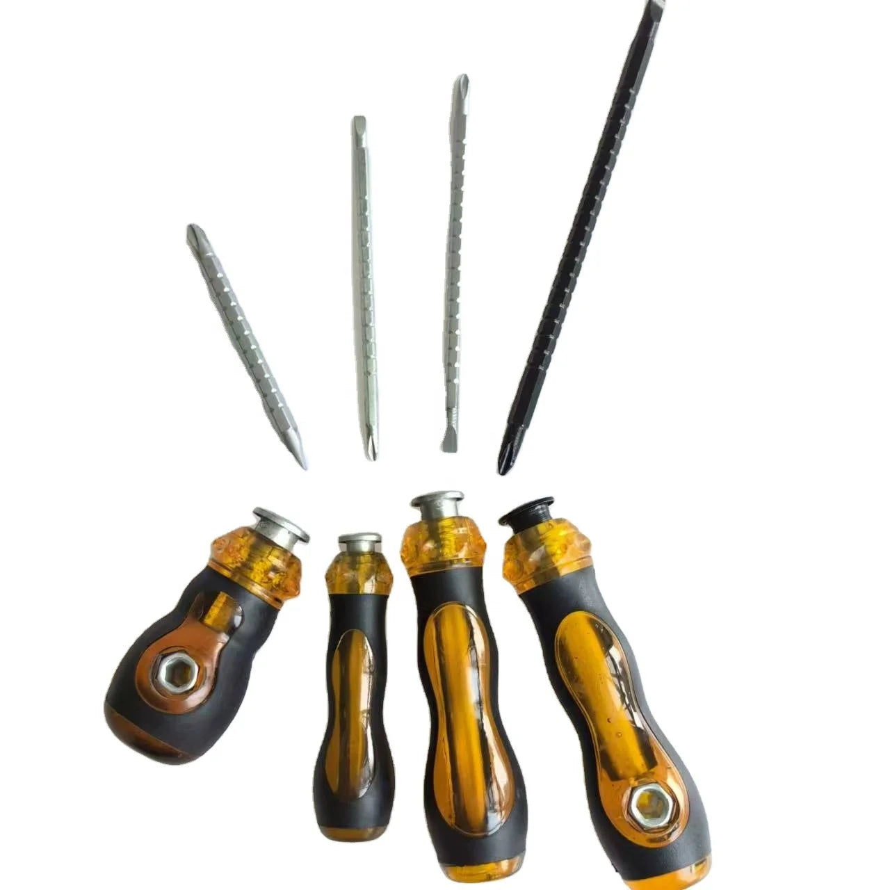 Double Use Screwdriver Set Multi-purpose Round Handle Magnetic Phillips Cross Two Way Screwdriver
