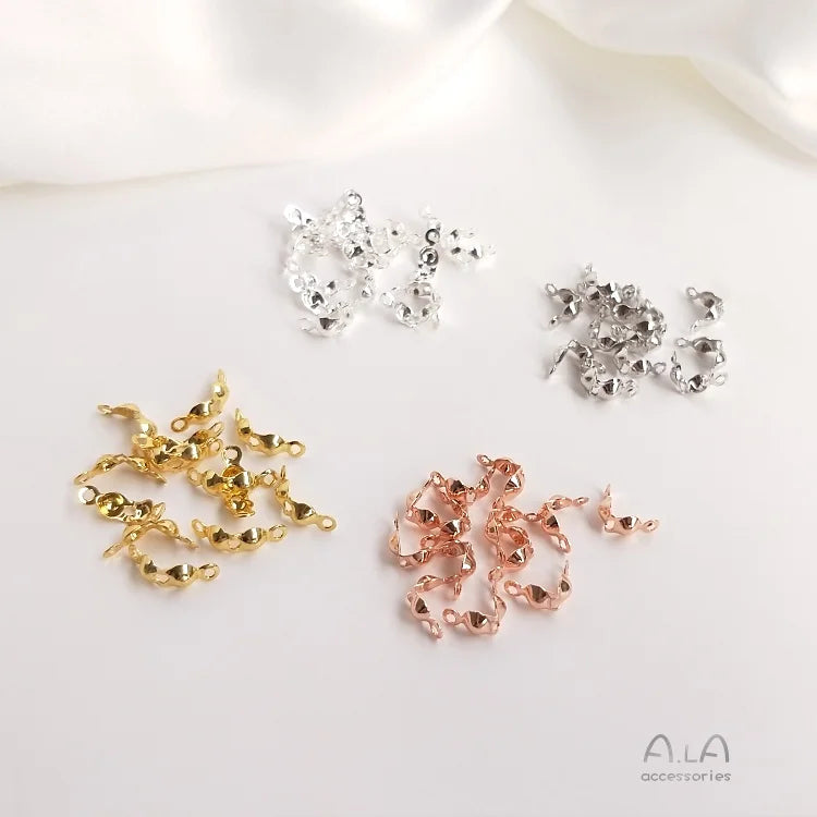 14K 18K Gold Silver Plated Clam Shell Accessories Large Hole Wire Buckle Chain Clip Buckle Diy Handmade Jewelry Accessories