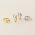Wholesale Fashion Jewelry 925 Sterling Silver Irregular Round CZ Diamond Zircon Gold Plated Hoop Earring Jewelry for Women