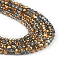 Transparent Half Plated Faceted Glass Crystal Beads Loose Spacer Crystal Beads for DIY Bracelet Jewelry