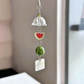 2025 Cute Follow Your Dreams Trust Your Heart Watermelon Wind Chime Beads Pendant Keychain Mobile Phone Chain